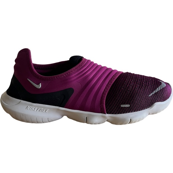 Nike Free Rn Flykint Running Shoes Burgundy AQ5708-601 Women
